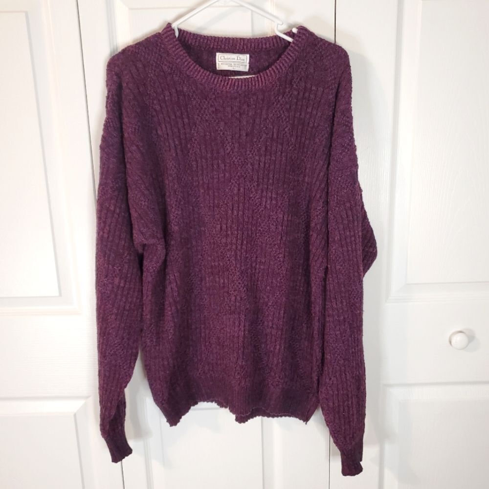 Christian Dior Ribbed Knit Crewneck Sweater Made In Usa
